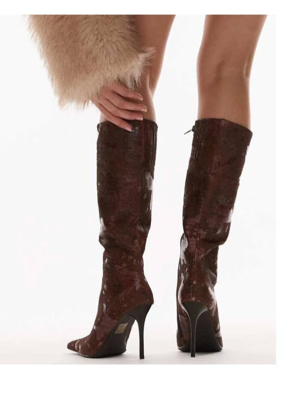 Jeffrey Campbell Proposal Boots in in Brown Croc Sz 6.5 - Picture 3 of 16